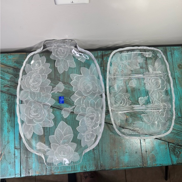 Studio Nova Vintage Winter Rose Set of 2 Trays Japan Floral - Picture 6 of 16